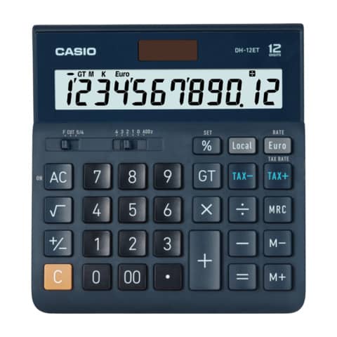 Calcolatrici da tavolo Casio Extra Big LC display - solare e batteria blu scuro DH-12ET-W-EP